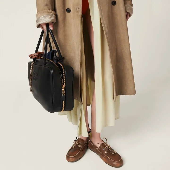 Unlined bleached leather boat shoes - Image 5