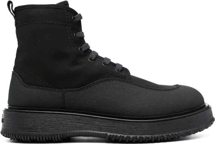 Untraditional lace-up ankle boots