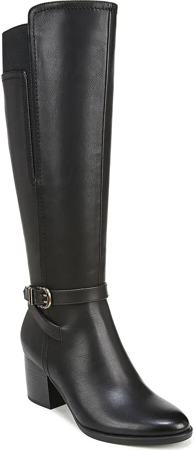Up Town Womens Faux Leather Wide Calf Knee-High Boots