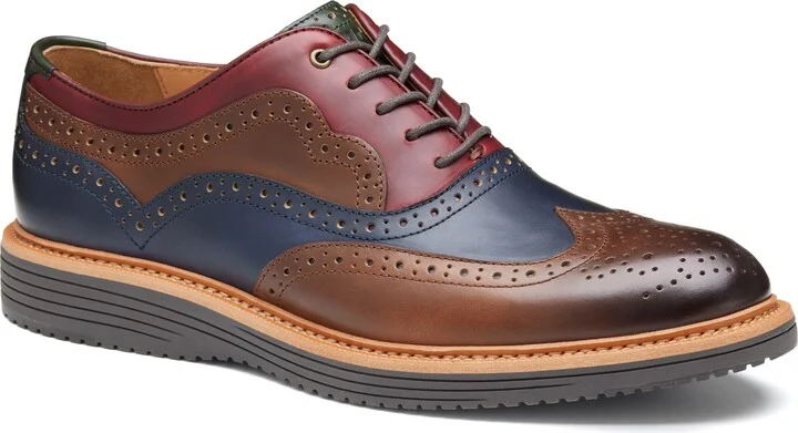 Tan/navy Multi Oil Full Grain