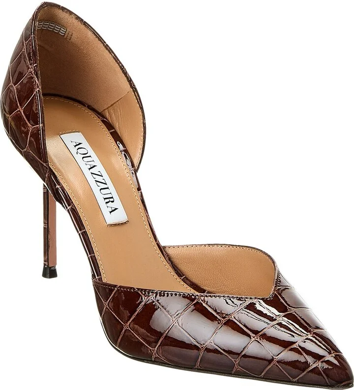 Uptown 85 Croc-Embossed Patent Pump