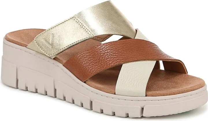 Uptown Sunset Wedge In Tan/gold