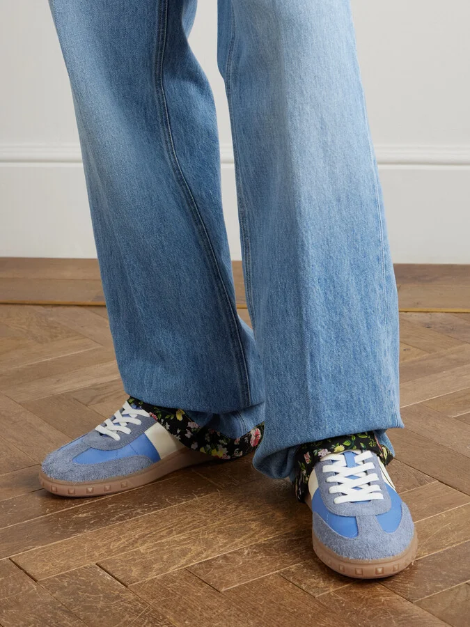 Upvillage Leather and Suede-Trimmed Twill Sneakers - Image 2