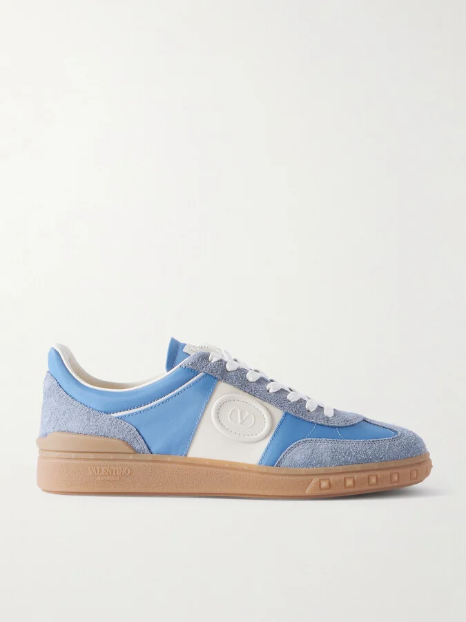 Upvillage Leather and Suede-Trimmed Twill Sneakers