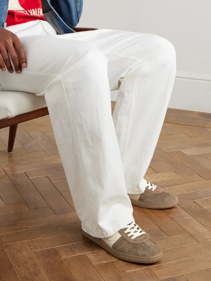 Upvillage Leather-Trimmed Suede Sneakers - Image 2