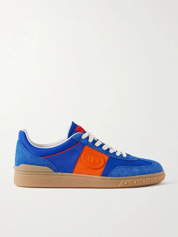 Upvillage Rubber-Trimmed Nylon, Suede and Leather Sneakers