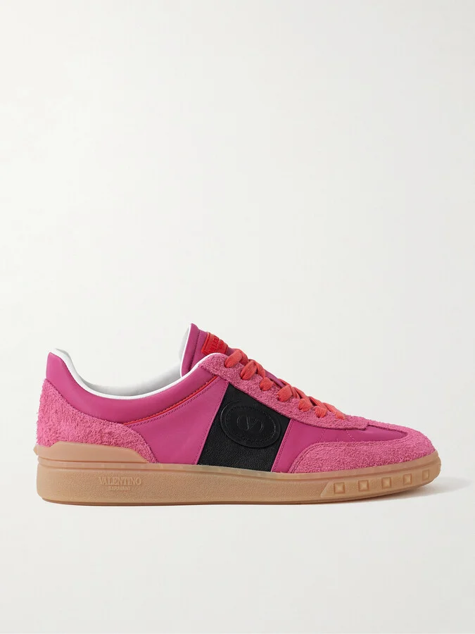 Upvillage Rubber-Trimmed Nylon, Suede and Leather Sneakers