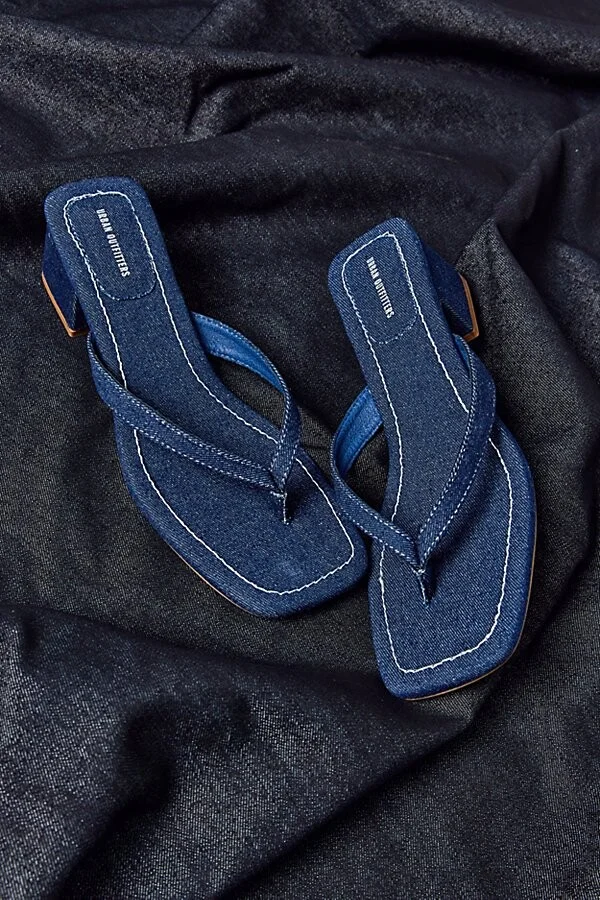 Urban Outfitters UO Katie Block Heel Sandal in Denim - Image 2