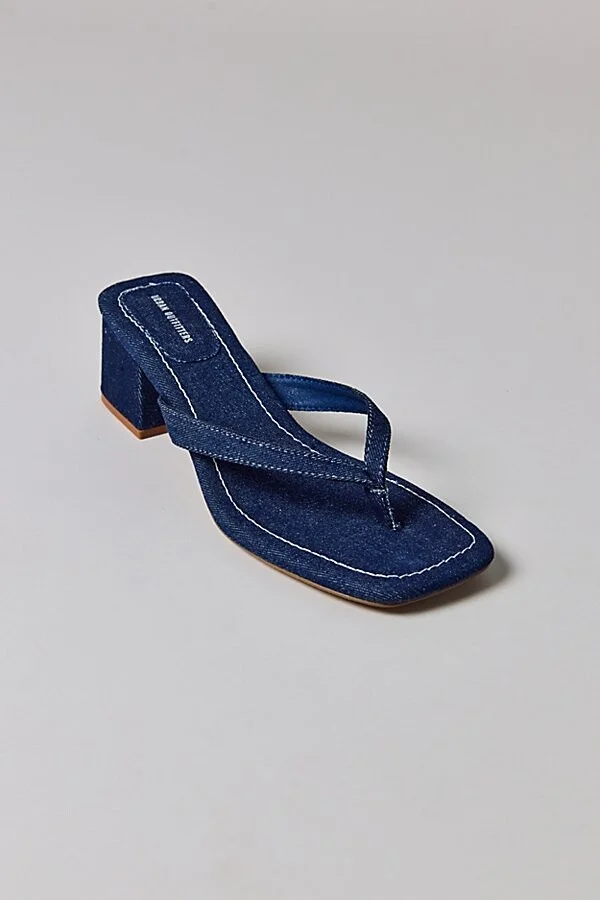 Urban Outfitters UO Katie Block Heel Sandal in Denim - Image 4