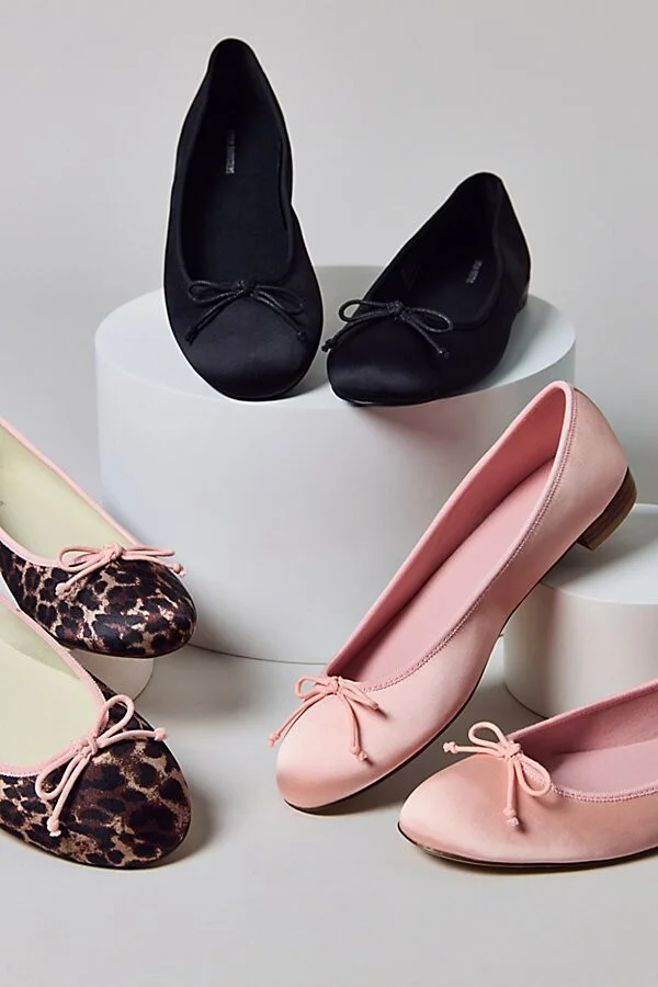 Urban Outfitters UO Lucy Satin Ballet Flat in Black - Image 2