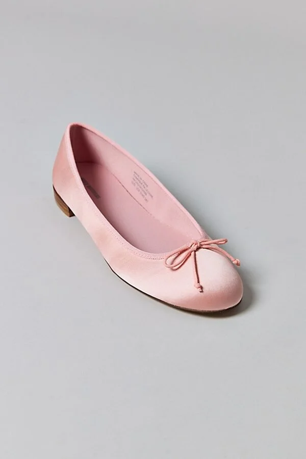 Urban Outfitters UO Lucy Satin Ballet Flat in Black - Image 7