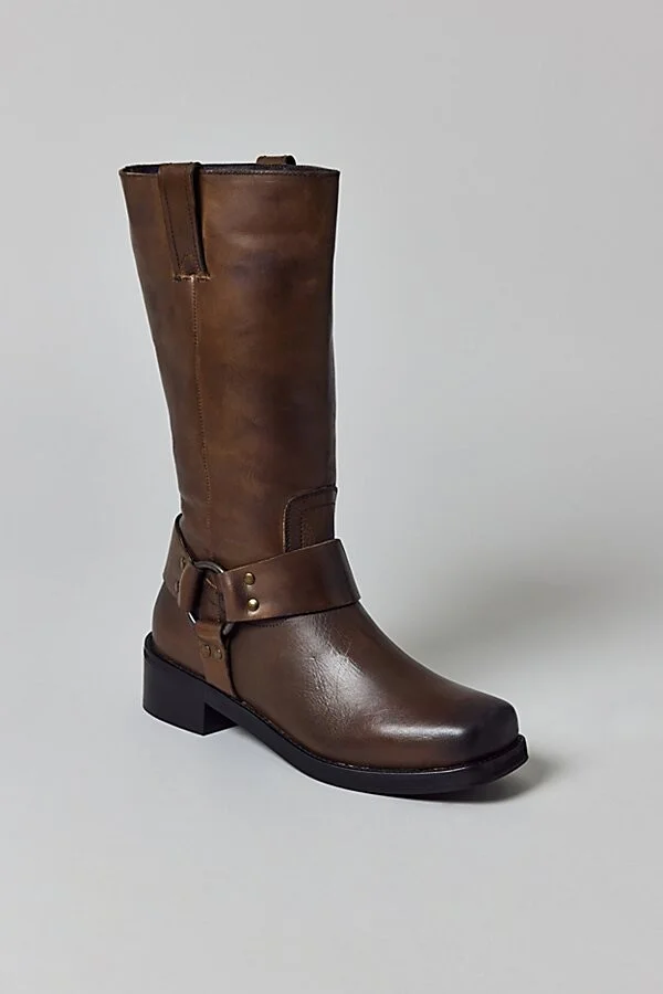 Urban Outfitters UO Moto Harness Boot in Brown Distressed - Image 4