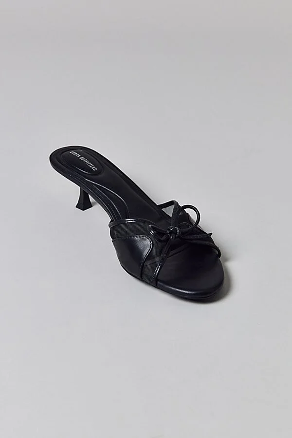Urban Outfitters UO Poppy Kitten Heel Mule in Black - Image 4