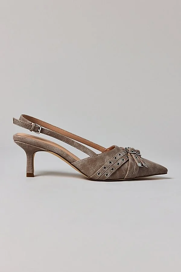 Urban Outfitters UO Wren Buckle Slingback Kitten Heel in Black - Image 7