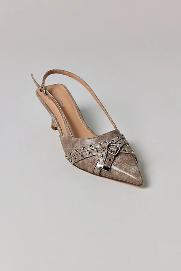 Urban Outfitters UO Wren Buckle Slingback Kitten Heel in Black - Image 8