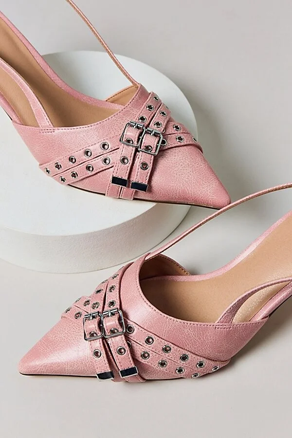 Urban Outfitters UO Wren Buckle Slingback Kitten Heel in Black - Image 11