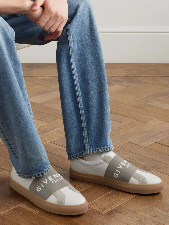 Urban Street Logo-Appliquéd Webbing and Suede-Trimmed Leather Slip-On Sneakers - Image 2