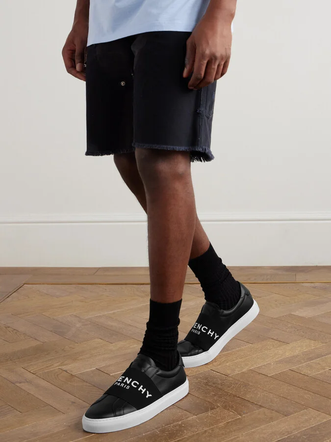 Urban Street Logo-Appliquéd Webbing-Trimmed Leather Slip-On Sneakers - Image 2