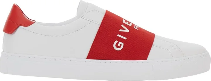 'urban' White Low Top Sneakers With Contrasting Band With Logo Lettering In Leather Man