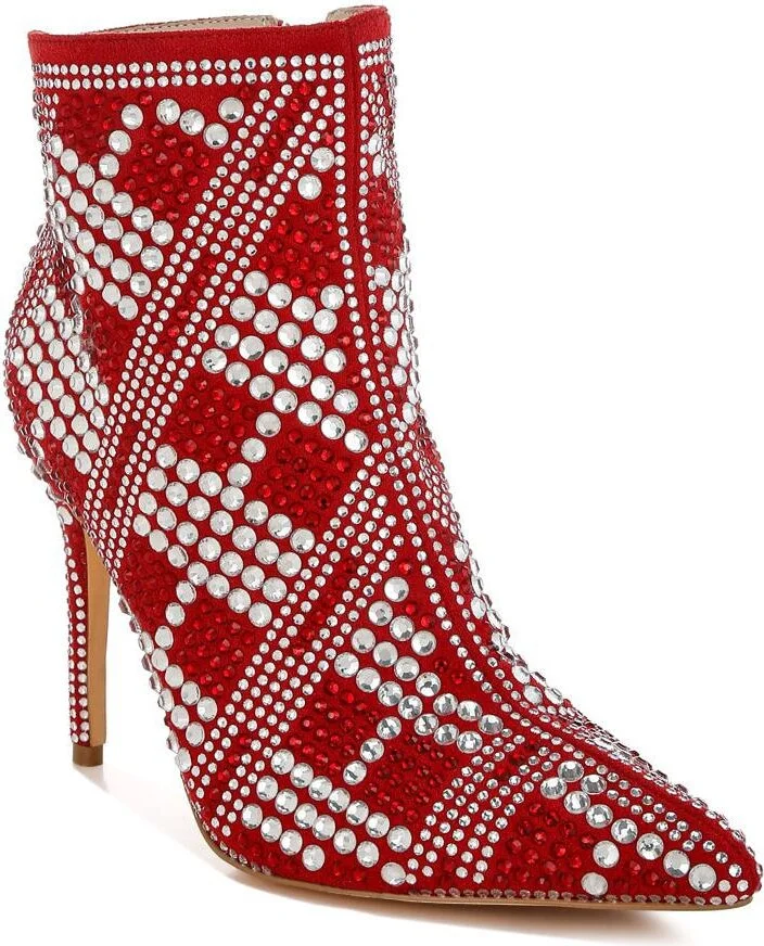 Urbanite Rhinestones Studded Stiletto Heel Boots - Image 4