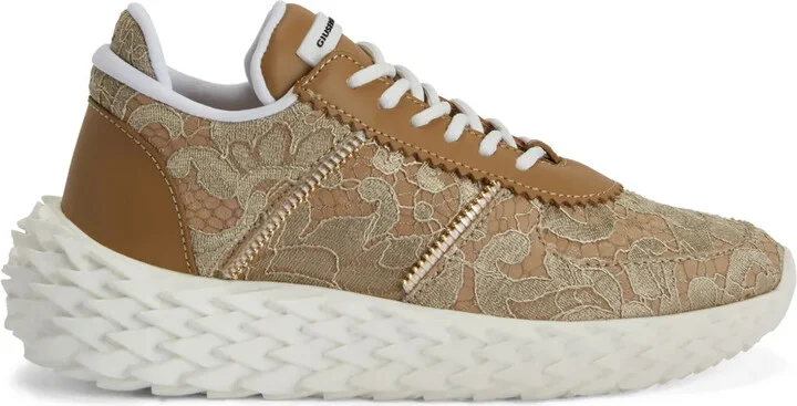Urchin lace-overlay sneakers