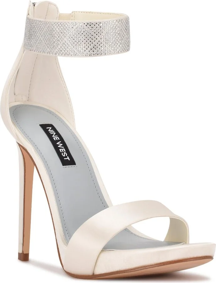 Utell Womens Embellished Satin Ankle Strap