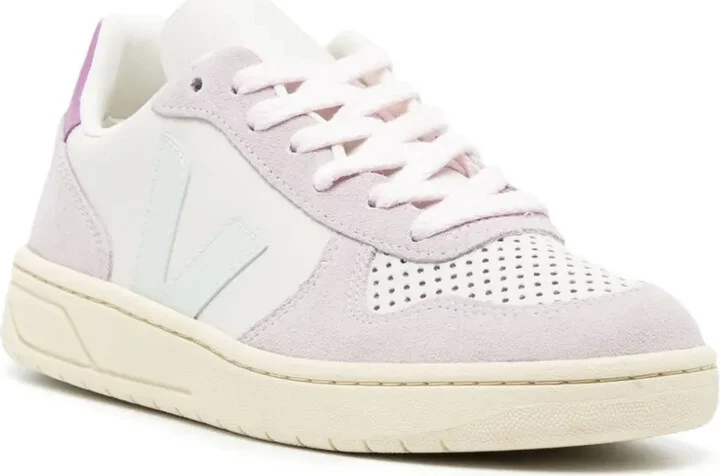 V-10 panelled leather sneakers - Image 2
