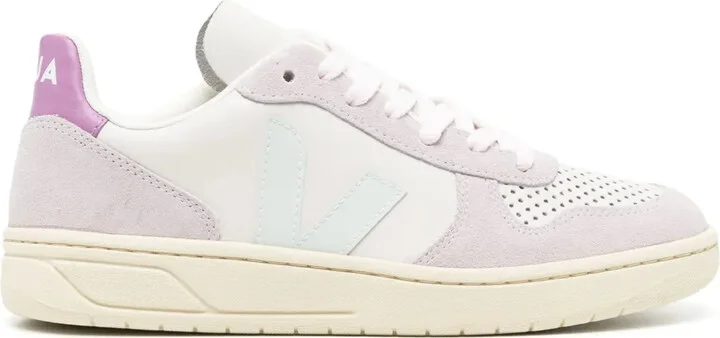 V-10 panelled leather sneakers