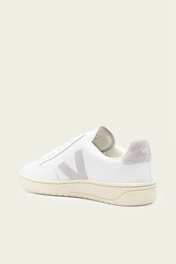 V-12 Leather Men Sneaker in White Light Grey - Image 3