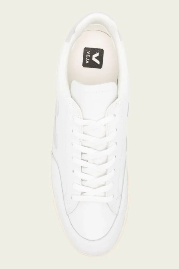 V-12 Leather Men Sneaker in White Light Grey - Image 4