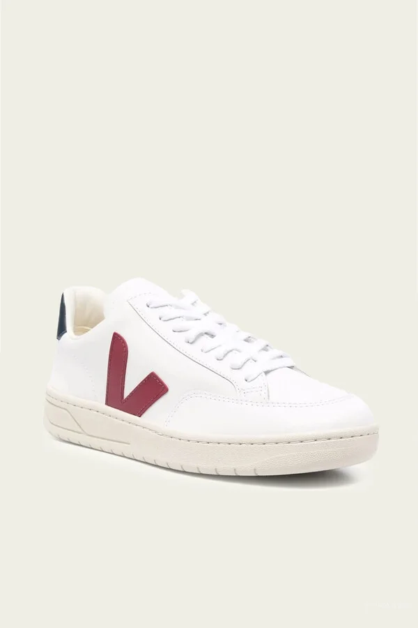 V-12 Leather Men Sneaker in White Marsala Nautico - Image 2