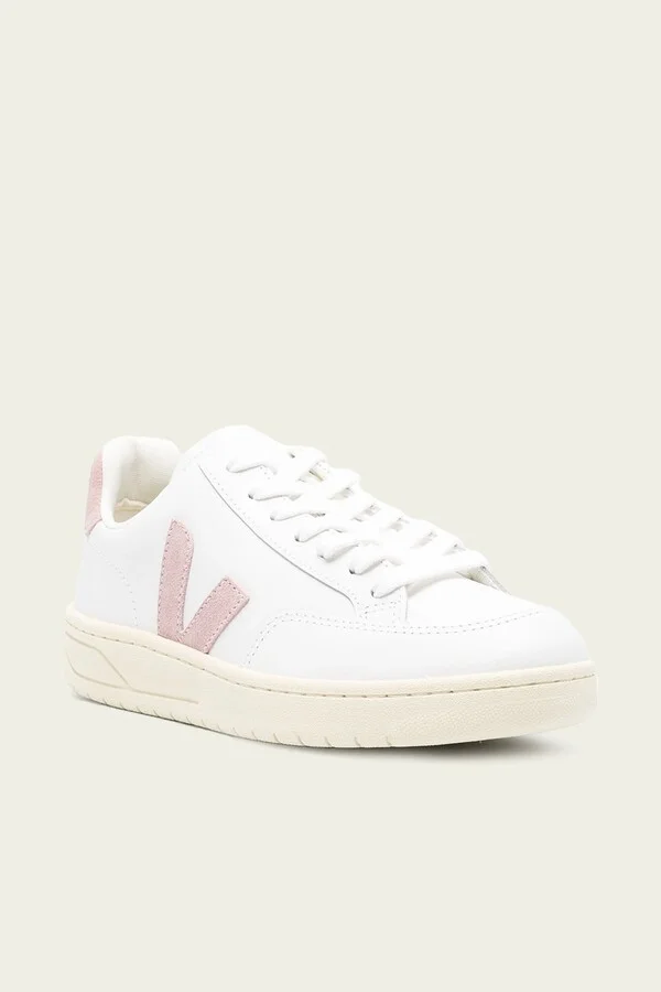 V-12 Leather Sneaker in White Babe - Image 2