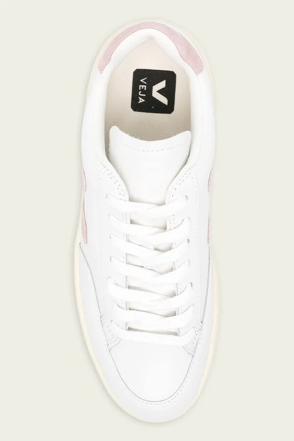 V-12 Leather Sneaker in White Babe - Image 4