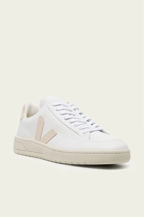 V-12 Leather Sneaker in White Sable - Image 2