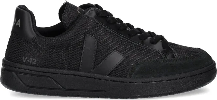 V-12 mesh-panel suede trainers