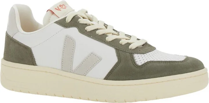 'V-82' Green Low Top Sneakers With Logo Patch On Tongue And Side And Logo Lettering On The Heel In Leather Unisex - Image 2