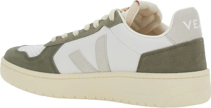 'V-82' Green Low Top Sneakers With Logo Patch On Tongue And Side And Logo Lettering On The Heel In Leather Unisex - Image 3