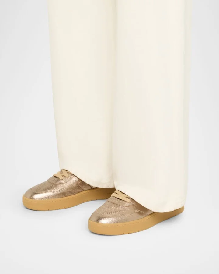 V-90 Metallic Leather Low-Top Sneakers - Image 4