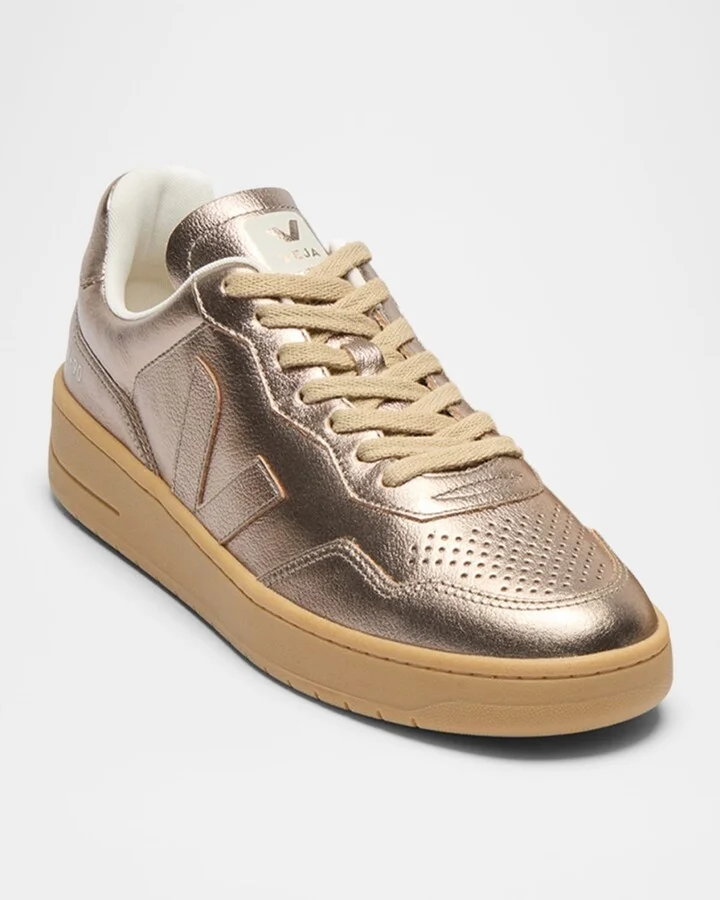 V-90 Metallic Leather Low-Top Sneakers - Image 5