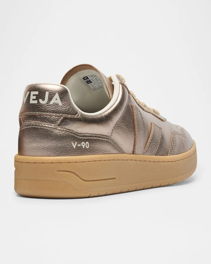 V-90 Metallic Leather Low-Top Sneakers - Image 8