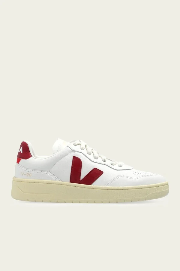 V-90 O.T. Leather Sneaker in White Marsala