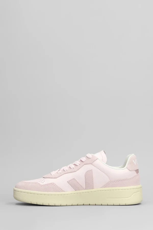 V-90 O.t. Sneakers In Rose-pink Suede And Leather - Image 3