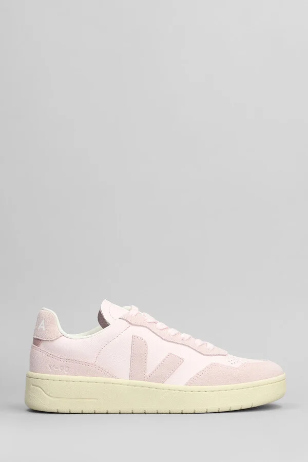 V-90 O.t. Sneakers In Rose-pink Suede And Leather