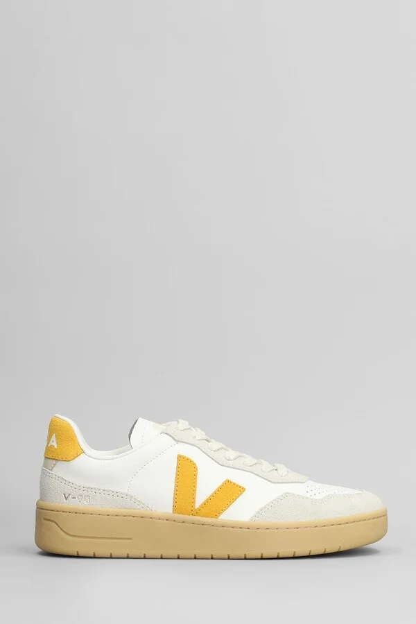 V-90 O.t. Sneakers In White Suede And Leather