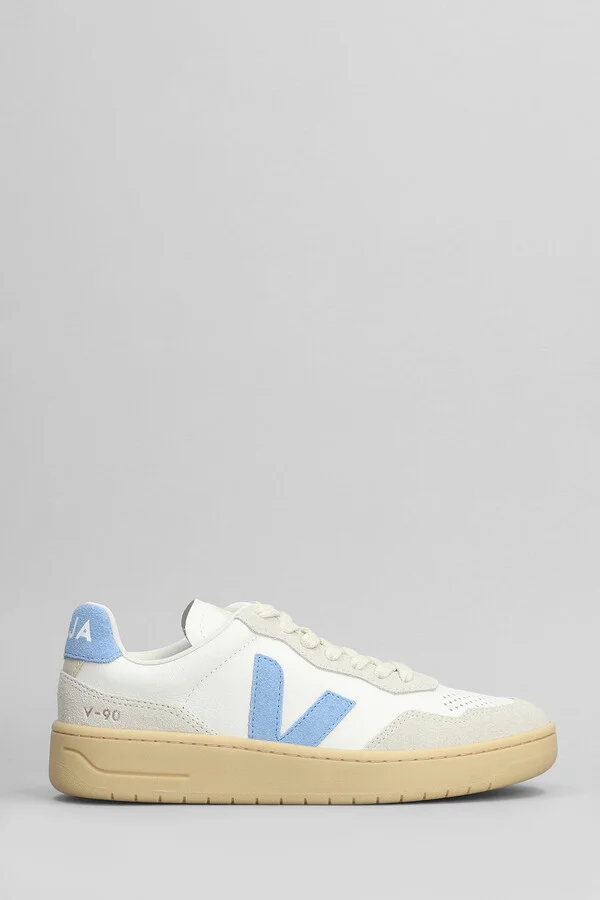 V-90 O.t. Sneakers In White Suede And Leather