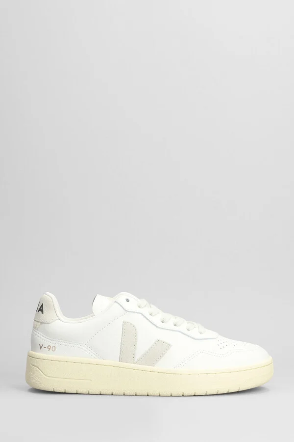 V-90 Sneakers In White Leather