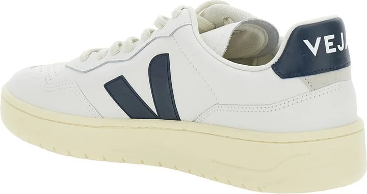 'v-90' White Low Top Sneakers With Logo Patch In Leather Man - Image 3