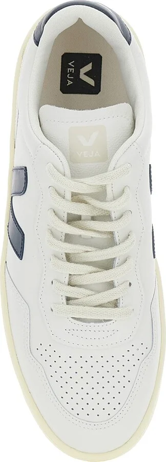 'v-90' White Low Top Sneakers With Logo Patch In Leather Man - Image 4
