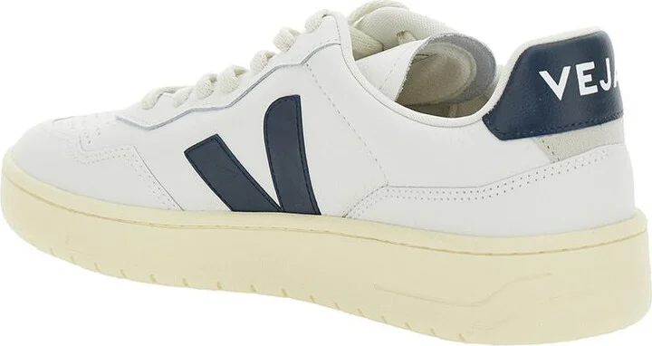 'V-90' White Low Top Sneakers With Logo Patch In Leather Man - Image 2