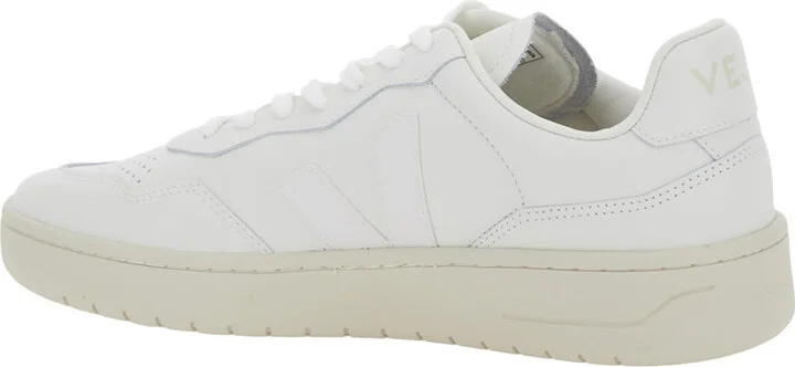 'v-90' White Sneakers With Logo Patch On The Tongue And Logo Lettering On The Heel In Leather Unisex - Image 3